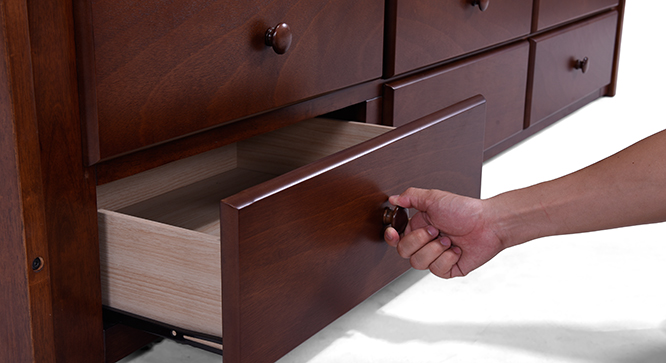 Francis Single Bed With Trundle and Storage (Mahogany)